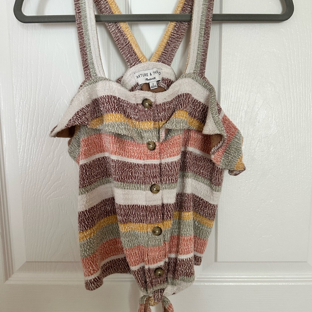 Madewell Striped Button-Down Knit Top